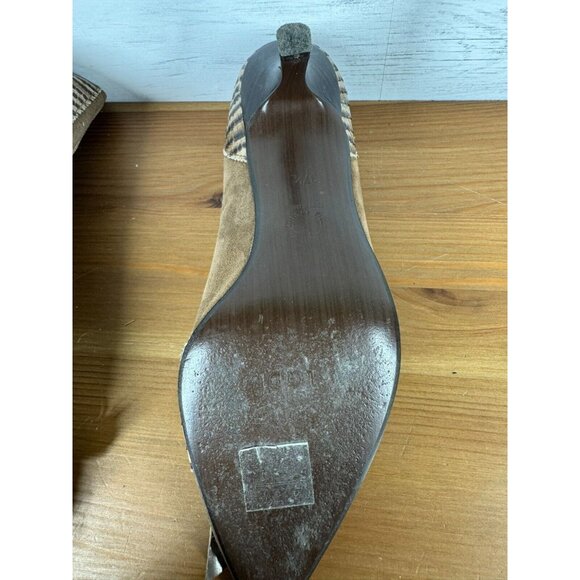 Lodi Made in Spain Suede Snakeskin Effect Tassles Heels Ladies Sz 37.5 US 7 - Picture 4 of 10